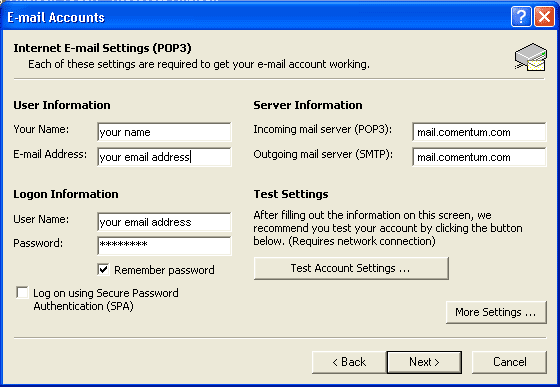 roadrunner webmail outlook settings